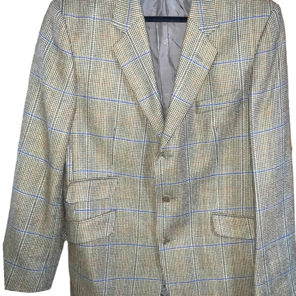 VINTAGE DAKS PURE NEW WOOL 3 BUTTON BLAZER JACKET SZ T42 - Picture 8 of 16